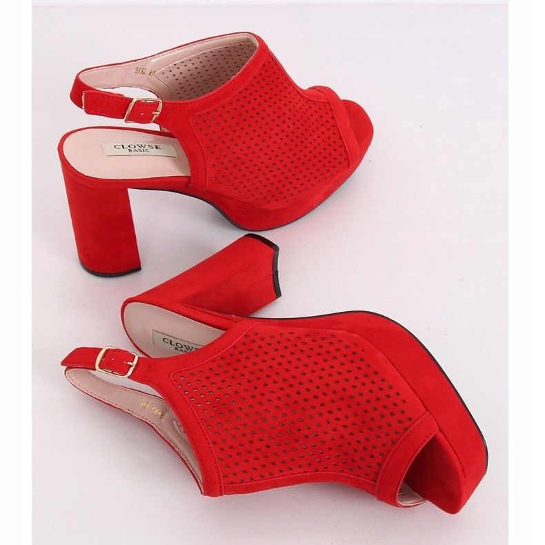 Crvena ažur s visokim potpeticama 9R82 Crvena 2