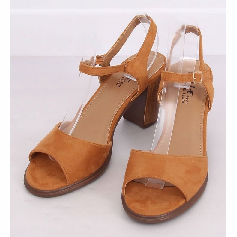 Sandale visoke potpetice deva 660-6 Camel smeđa višebojan 1