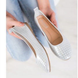 SHELOVET Ažurne balerine srebro 1