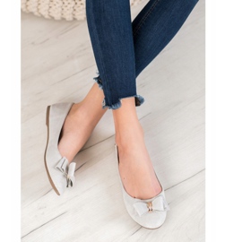 Elegantne balerine s VINCEZA mašnom siva 2