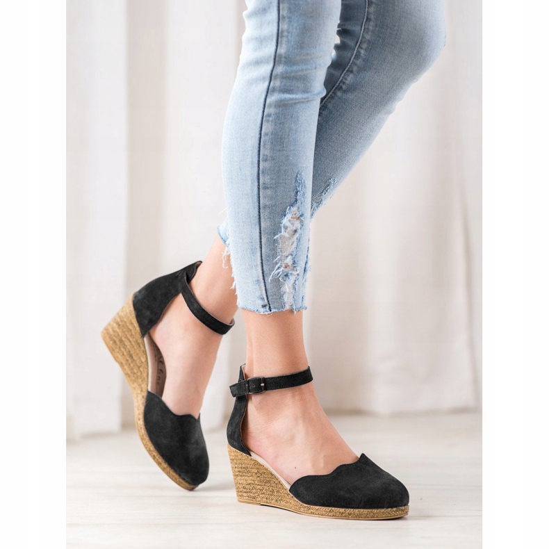 Filippo Kožne cipele na klin crno 1