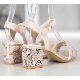 Goodin Udobne sandale na niskom stupu bež zlatni 1