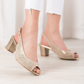 Goodin Ažur visoke štikle žuta boja 2