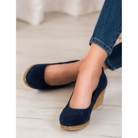 Filippo Kožne pumpe na klin plava 1