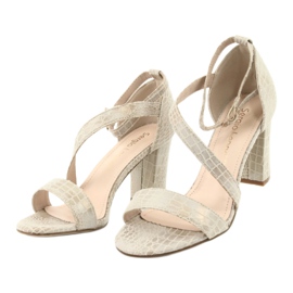 Gladijatorske sandale Sergio Leone SK870 bež zlatni 5