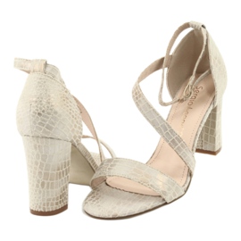 Gladijatorske sandale Sergio Leone SK870 bež zlatni 6