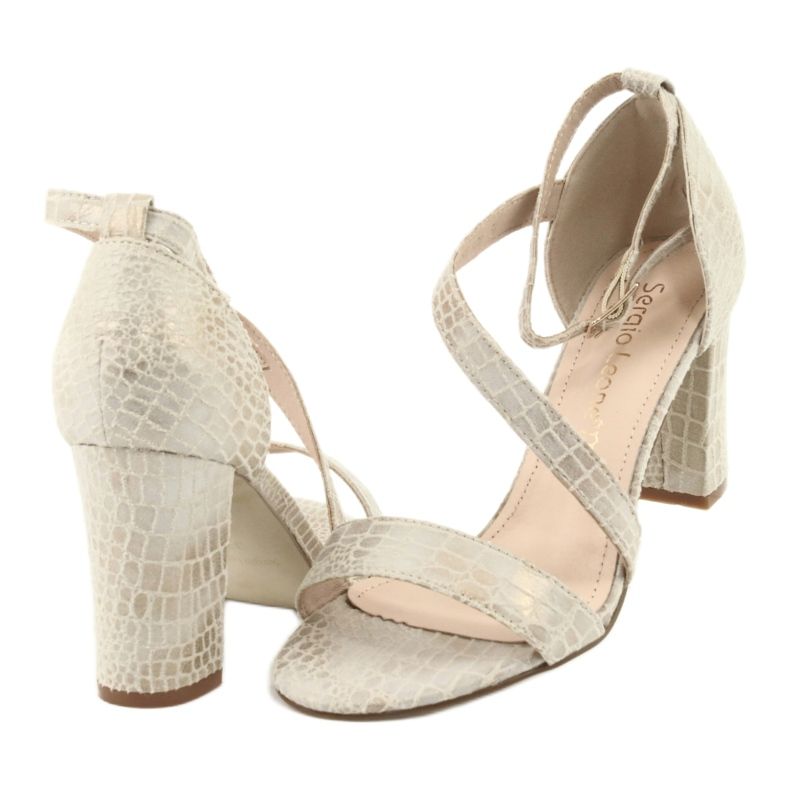 Gladijatorske sandale Sergio Leone SK870 bež zlatna 6