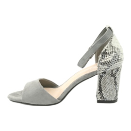 Sergio Leone Ženske sandale na uzorku životinjskog uzorka sk873 siva 4