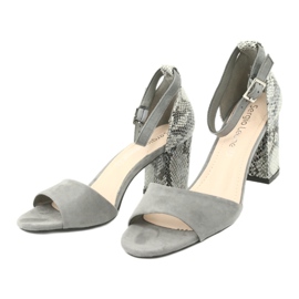 Sergio Leone Ženske sandale na uzorku životinjskog uzorka sk873 siva 5