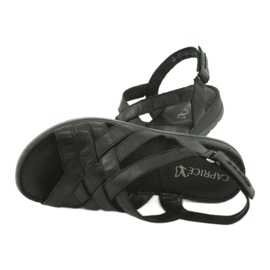 Udobne kožne sandale Caprice 28152 crna 5