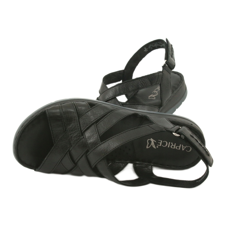 Udobne kožne sandale Caprice 28152 crna 5