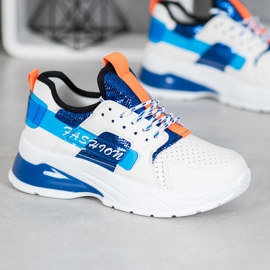 SHELOVET Bijele modne tenisice bijela plava 1