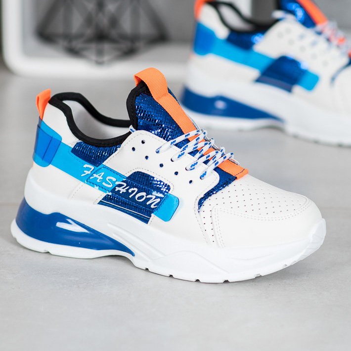 SHELOVET Bijele modne tenisice bijela plava 1