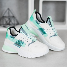 SHELOVET Bijele modne tenisice bijela zelena 1