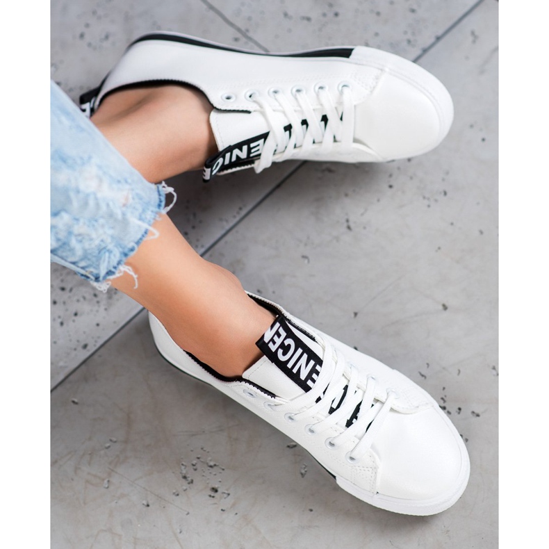 SHELOVET Tenisice s eko kožom Lijepo bijela 2