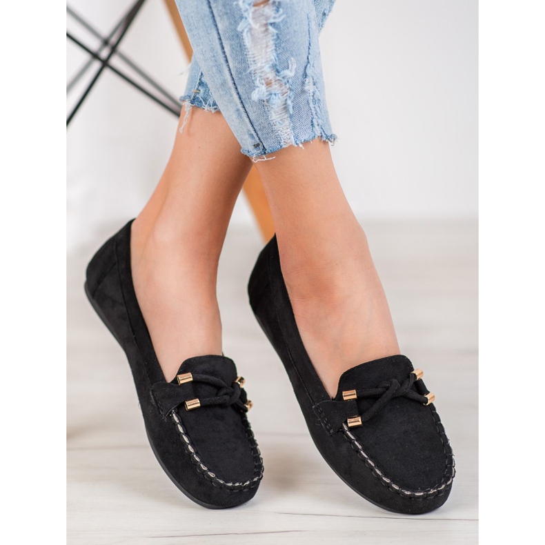 Nio Nio Elegantne mokasine od antilopa crna 1