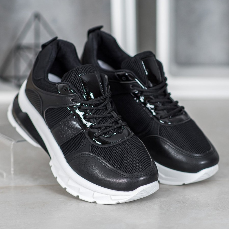 SHELOVET Elegantne tenisice s mrežom crno 2