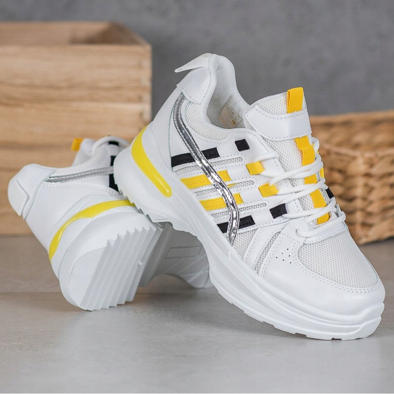 SHELOVET Modne sportske cipele na platformi bijela 1