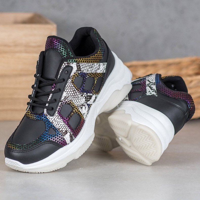 Bona Tenisice sa šarenim umetcima crno raznobojna 2