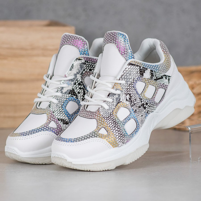 Bona Tenisice sa šarenim umetcima bijela višebojan 1