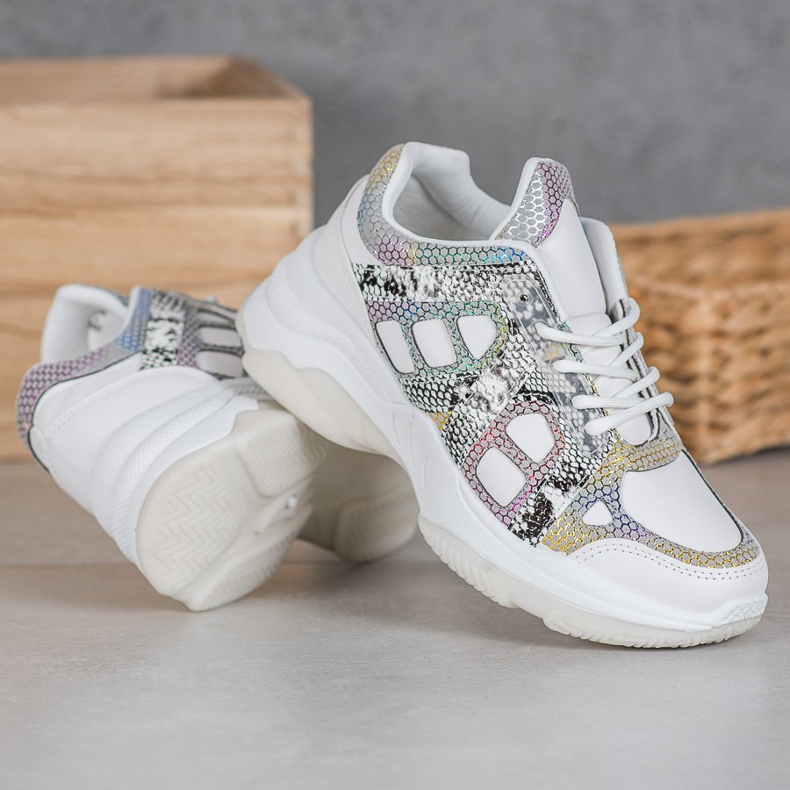 Bona Tenisice sa šarenim umetcima bijela raznobojna 2