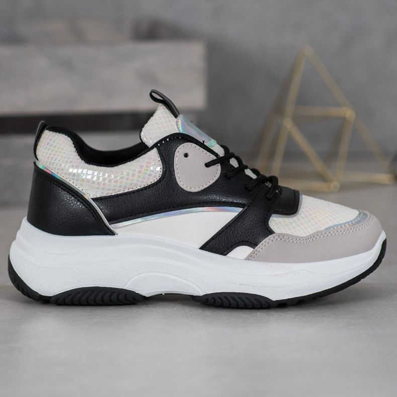 Ideal Shoes Ležerne tenisice na platformi crno raznobojna žuta boja 1