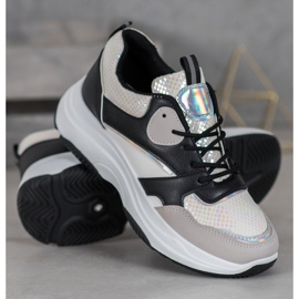 Ideal Shoes Ležerne tenisice na platformi crna višebojan žuta boja 2