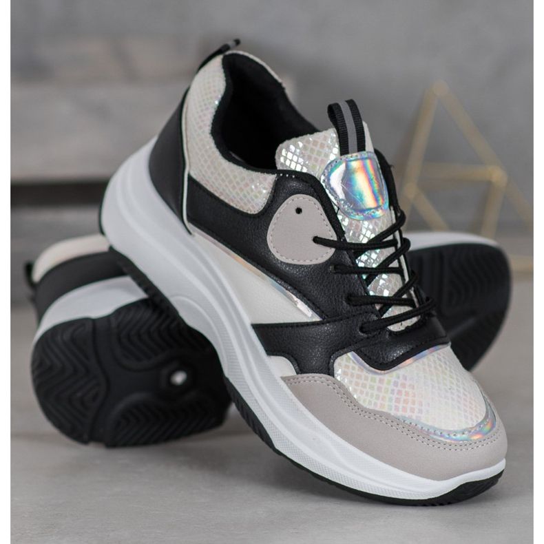 Ideal Shoes Ležerne tenisice na platformi crna višebojan žuta boja 2