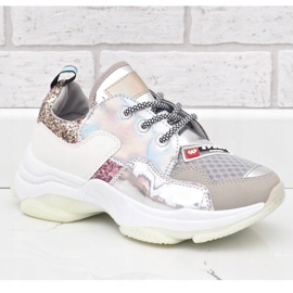 Srebrne stilske sportske tenisice B0-206 siva raznobojna 1