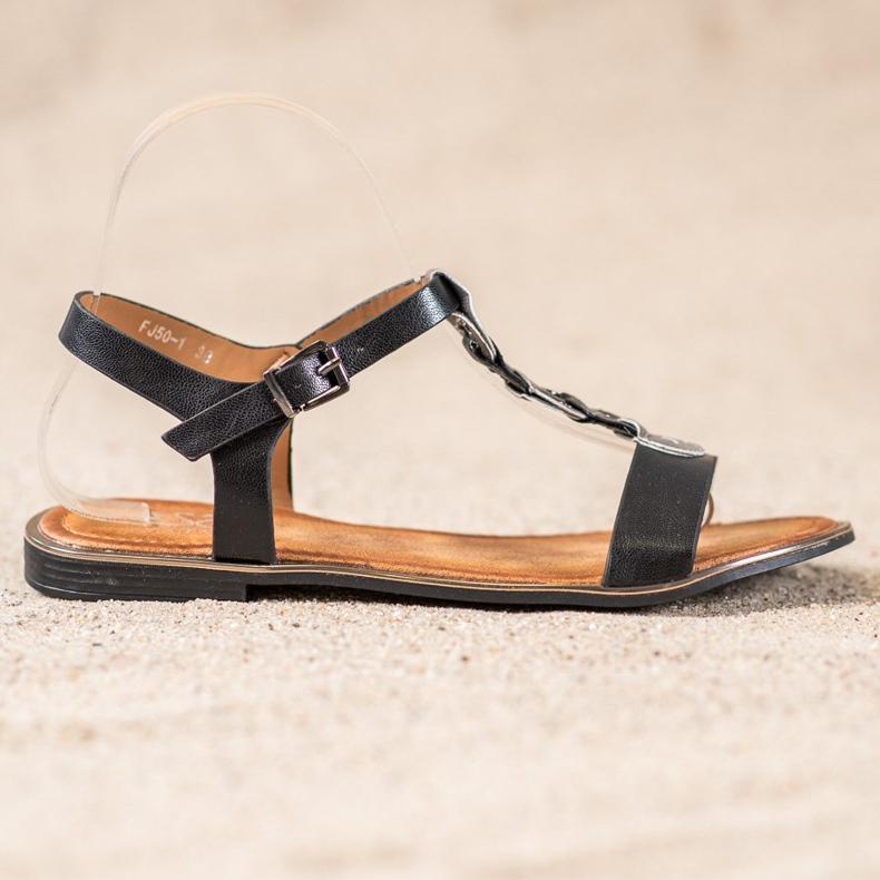 Small Swan Udobne crne sandale crno 2