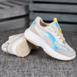 Bona Bež tenisice s mrežom bijela siva raznobojna 2