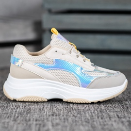 Bona Bež tenisice s mrežom bijela siva višebojan 1