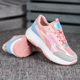 Bona Ružičaste tenisice s mrežom plava ružičasta siva 2