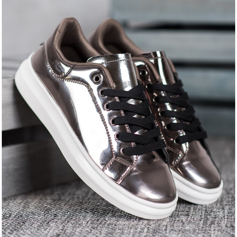 Bona Sjajne cipele na platformi smeđa višebojan 1