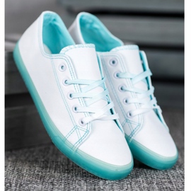 SHELOVET Tenisice s plavim potplatom bijela plava 1