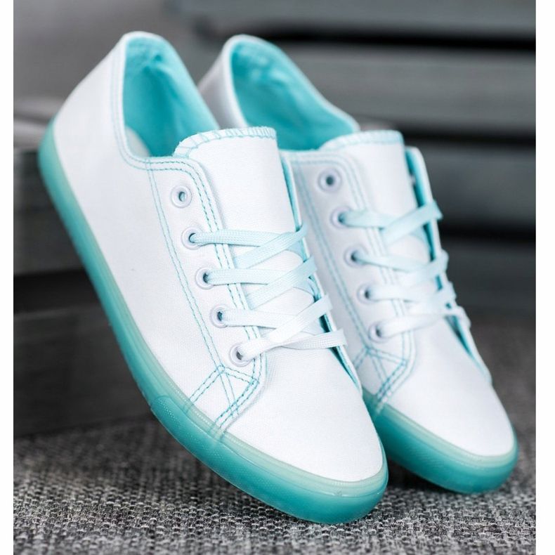 SHELOVET Tenisice s plavim potplatom bijela plava 1