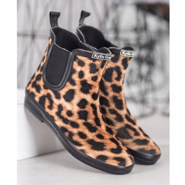 Kylie Leatherard Print Suede Wellies smeđa crna 1