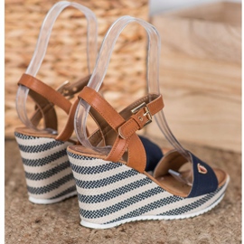 Goodin Modne sandale na klin smeđa plava višebojan 1