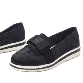 Crne mat cipele na klin YT-8 crno 1