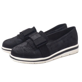 Crne mat cipele na klin YT-8 crno 2