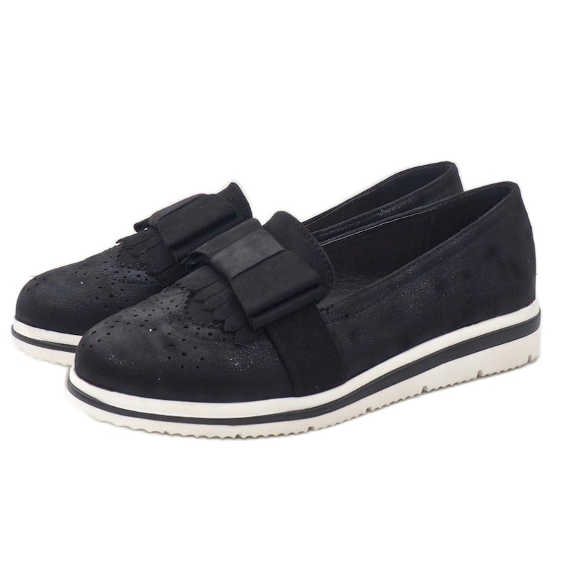 Crne mat cipele na klin YT-8 crno 2