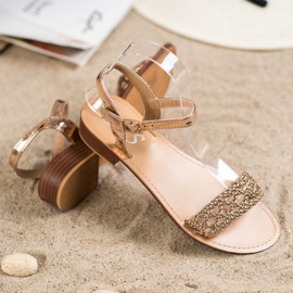 Small Swan Elegantne pletene sandale žuta boja 1