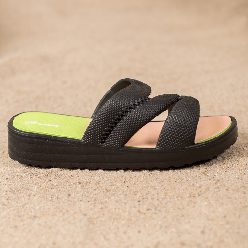 Bona Udobne crne papuče crno 2