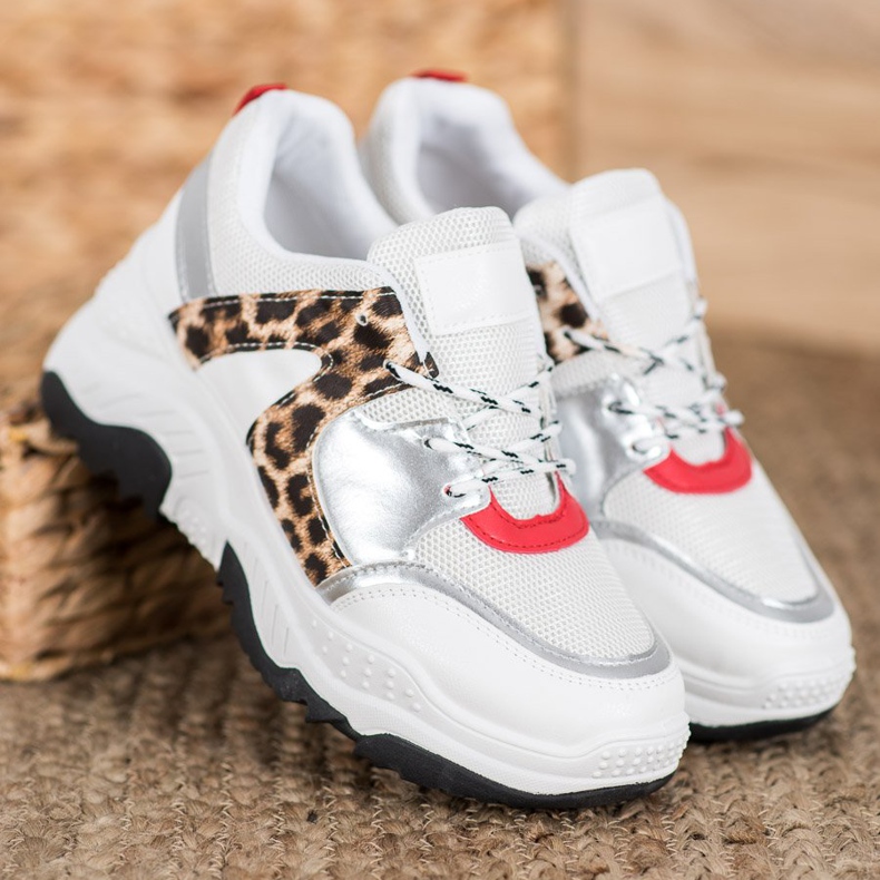 SHELOVET Modne tenisice s vezicama bijela 1