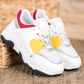 SHELOVET Modne tenisice s vezicama bijela 1