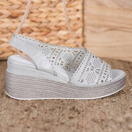 Goodin Ažur sandale na klin siva 1