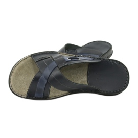 Udobne kožne papuče Naszbut 055 tamnoplava plava 5