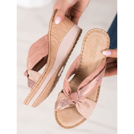 VINCEZA sandale na klin ružičasta 1