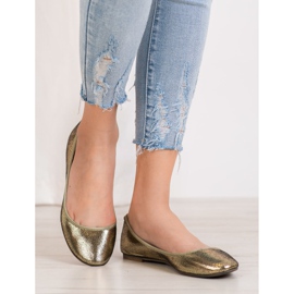 SHELOVET Sjajne balerine zlatni 1