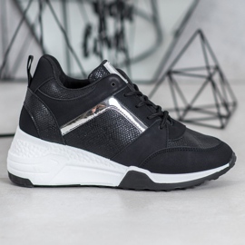 SHELOVET Tenisice na klin crna 2